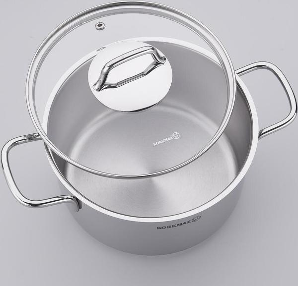 KORKMAZ A1652 Perla 14X7 Çelik Tencere 1 LT - Image 1