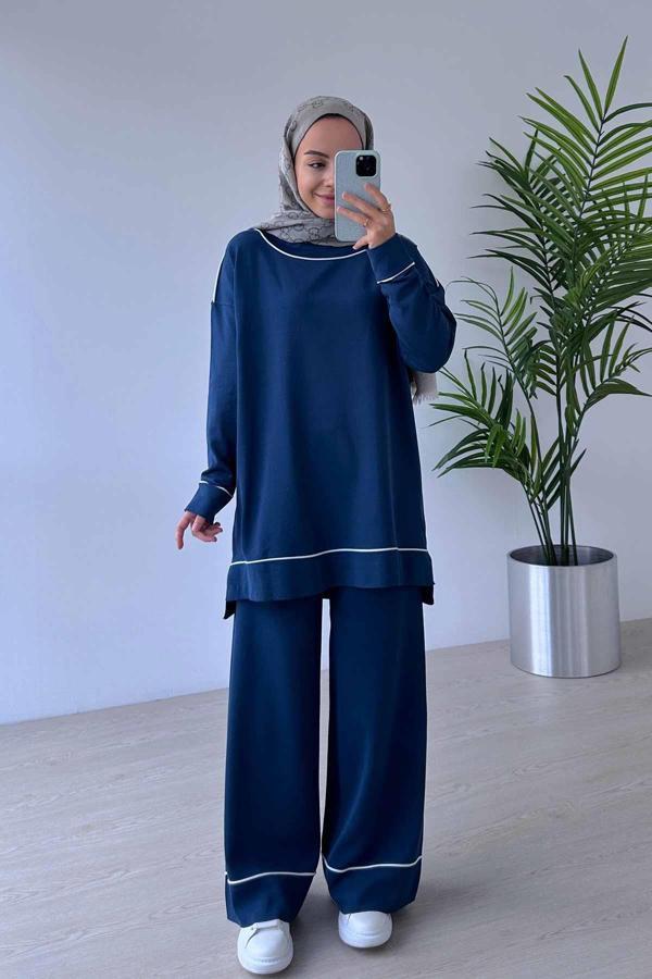 Biye Detay Merserize Takım - Petrol - Image 1