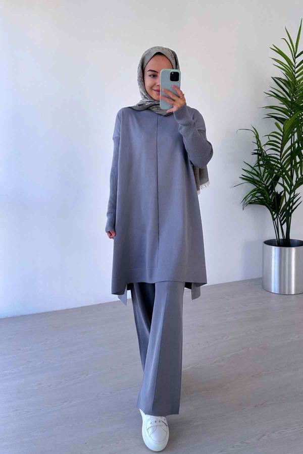 Mira Merserize Takım - Gri - Image 1