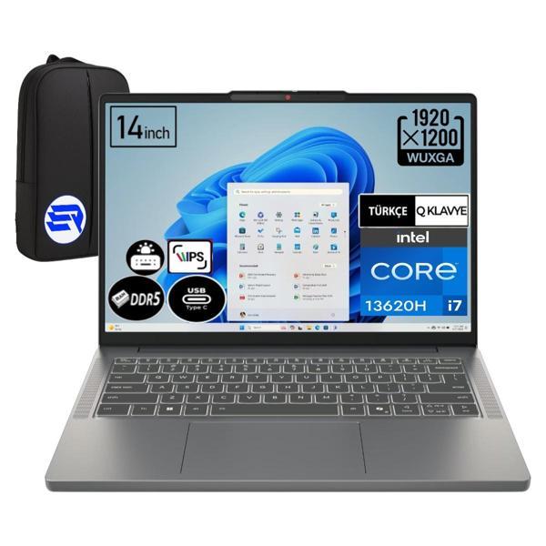 Lenovo Ideapad Slim 3 Intel Core I7-13620H 24 GB Ram 512 GB WIN11 Pro Wuxga 14'' 83K0002ATREP1 + Elektropasaj Çanta - Image 1