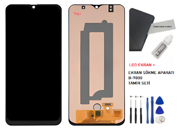 Tkgz - Samsung Galaxy A30S - SM-A307 Lcd Ekran Dokunmatik - A - Kalite + B-7000 + TAMİR SETİ - Image 1