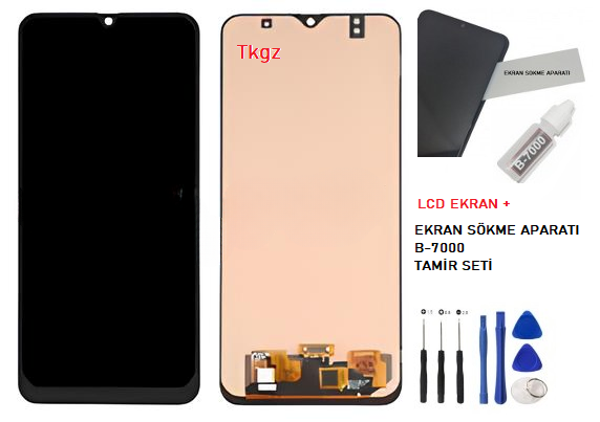 Samsung Galaxy M21 - SM-M215 Uyumlu Lcd Ekran Dokunmatik SERVİS Orijinali + B-7000 + TAMİR SETİ - Image 1