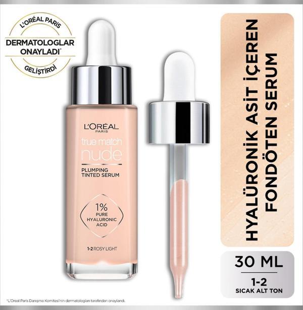 L'Oréal Paris True Match Nude Fondöten Serum 1-2 Rosy Light - Image 1
