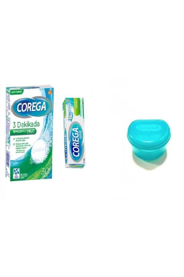 Corega Tablet + Naneli Protez Yapıştırıcı Krem Diş Kabı Hediye - Image 1