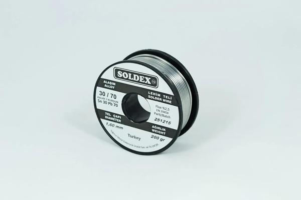 Soldex 30-70 Lehim Teli 200 Gr 1,6 Mm Sn:30 - Pb:70 - Image 1