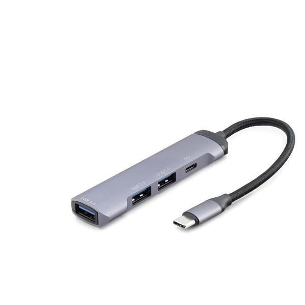 Type-C Hub 3*Usb2.0 + Usb3.0 Gri HDX7040 - Image 1
