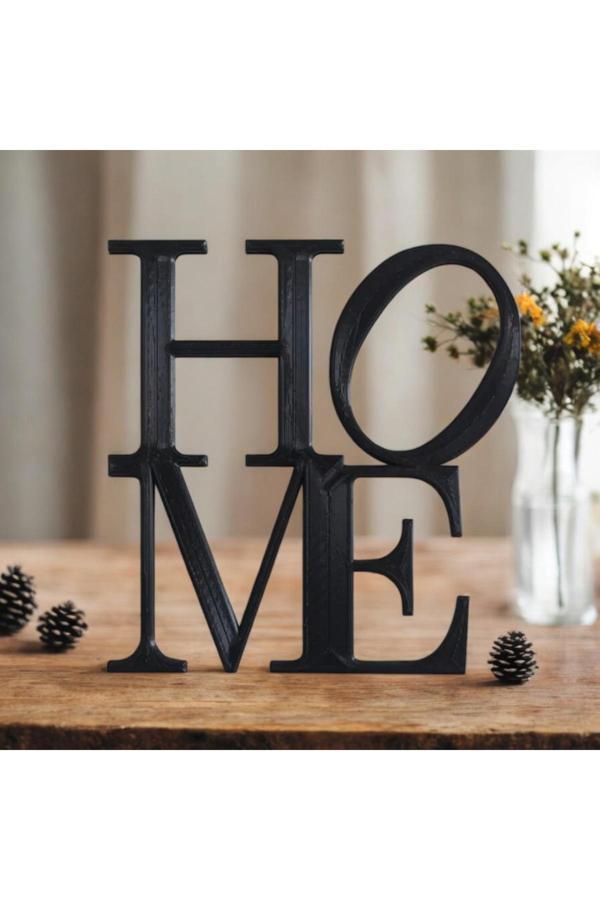 Create Handle Home Yazısı Dekoratif Ev Aksesuarı-Duvara Monte & Masa Üstü | 20X20 Cm, Şık Ve Modern Tasarım - Image 1