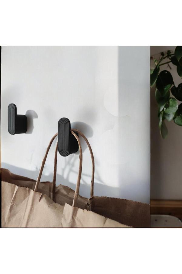 Create Handle Minimalist Siyah 3'Lü Plastik Askılık Seti – Vidalı, Dayanıklı Ve Şık Duvar Askısı - Image 1