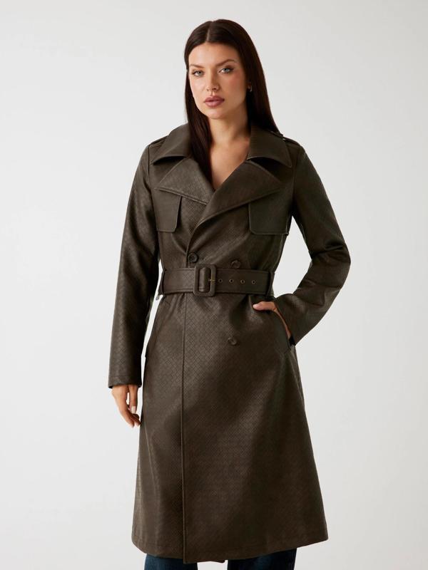 Guess Carmen Kadın Kahverengi Trençkot W5YL32WHGT0-F1GQ - Image 1