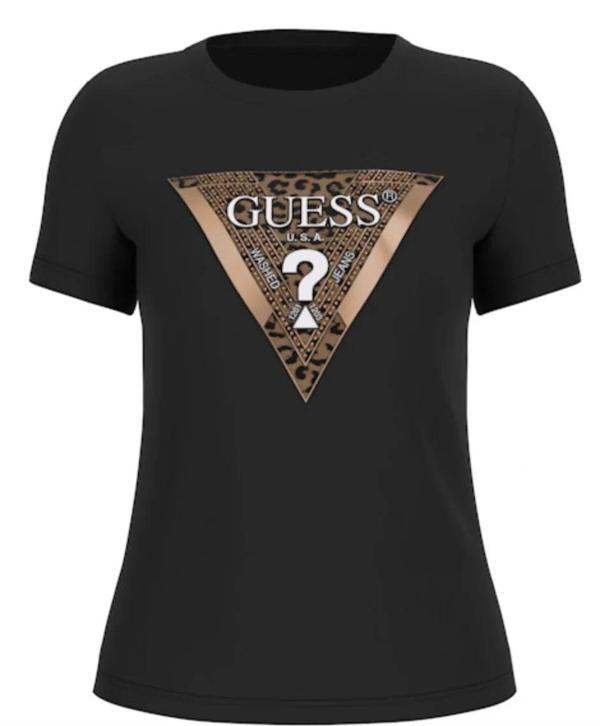 Guess Leo Kadın Siyah Slim Fit T-Shirt W5BI28J1314-JBLK - Image 1