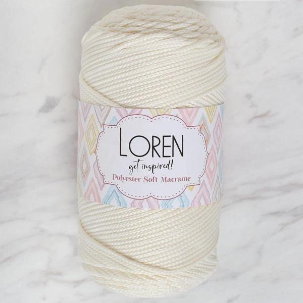 Loren Polyester Soft Macrame Krem El Örgü İpi - LM003 - 34427 - Image 1