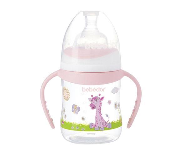 Bebedor Desenli Geniş Ağız Kulplu Biberon 150 ml - Image 1