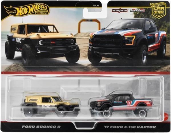 Hot Wheels Premium HRR77 Car Culture 2 Pack Ford Bronco R // '17 Ford F-150 Raptor - Image 1