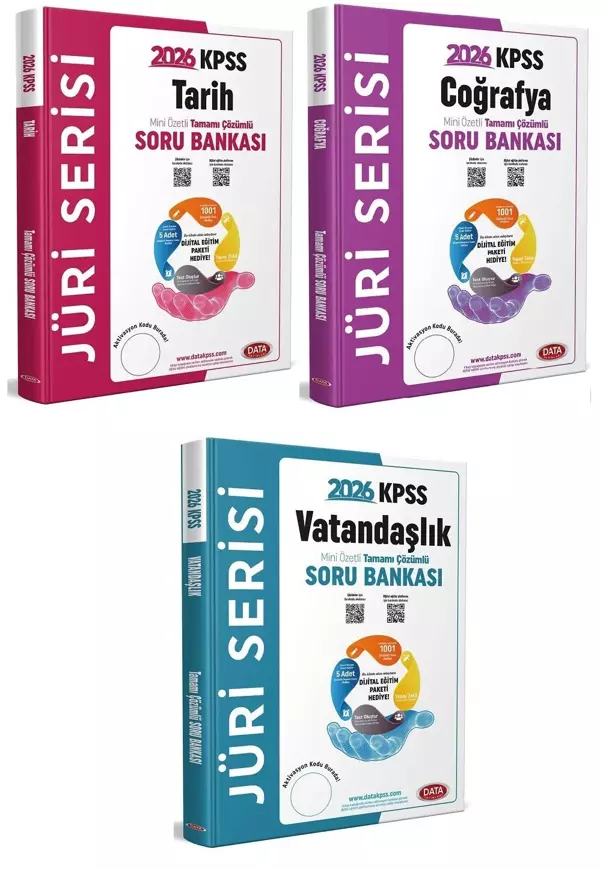 Data 2026 KPSS Tarih + Coğrafya + Vatandaşlık Jüri Soru Bankası 3 lü Set Data Yayınları - Data Yayınları - Image 1