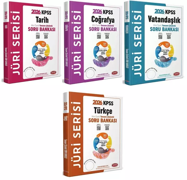 Data 2026 KPSS Tarih + Coğrafya + Vatandaşlık + Türkçe Jüri Soru Bankası 4 lü Set Data Yayınları - Data Yayınları - Image 1