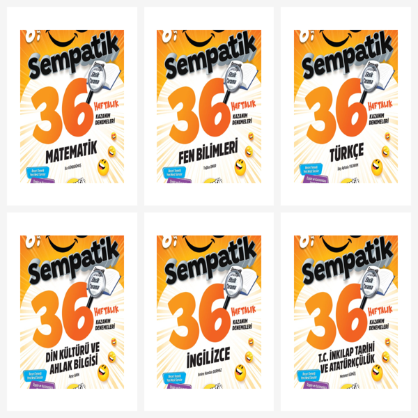 Ünlüler Karması 8. Sınıf Tüm Dersler Sempatik 36 Hafta Kazanım Denemeleri Seti 6 Kitap Ünlüler Karma - Ünlüler Karması - Image 1