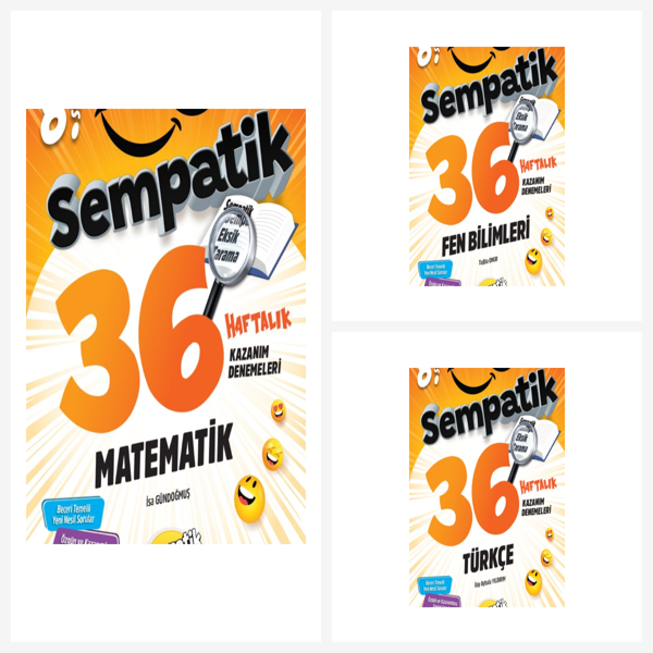 Ünlüler Karması 8. Sınıf Matematik + Fen Bilimleri + Türkçe Sempatik 36 Hafta Kazanım Denemeleri Set - Ünlüler Karması - Image 1