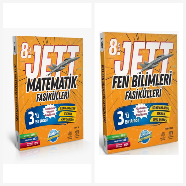 Ünlüler Karması 8. Sınıf Jett Matematik + Fen Bilimleri Fasikülleri Seti Ünlüler Karması Yayınları - Ünlüler Karması - Image 1
