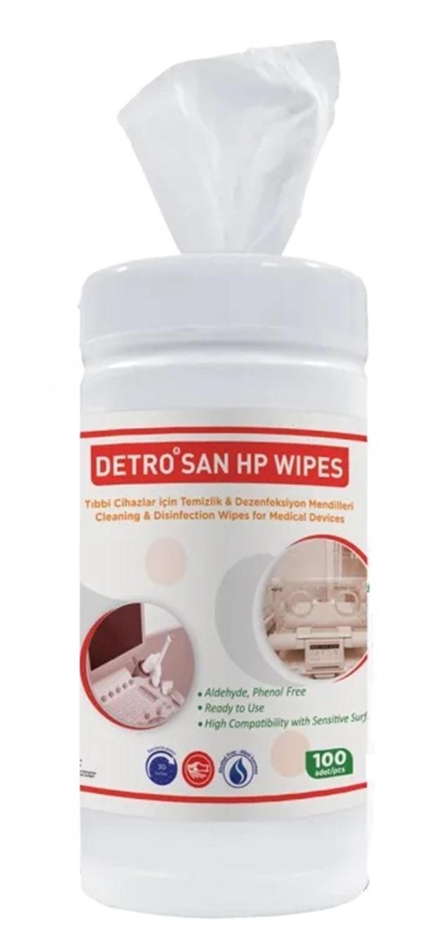 Detro San Hp Wipes Yüzeyler İçin Dezenfeksiyon Mendilleri 100 Adet - Image 1