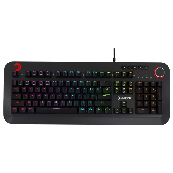 GamePower Starscream 60M RGB Mavi Switch 60 Milyon İngilizce Q USB Suya Dayanıklı Optik Mekanik Gaming Klavye - Image 1