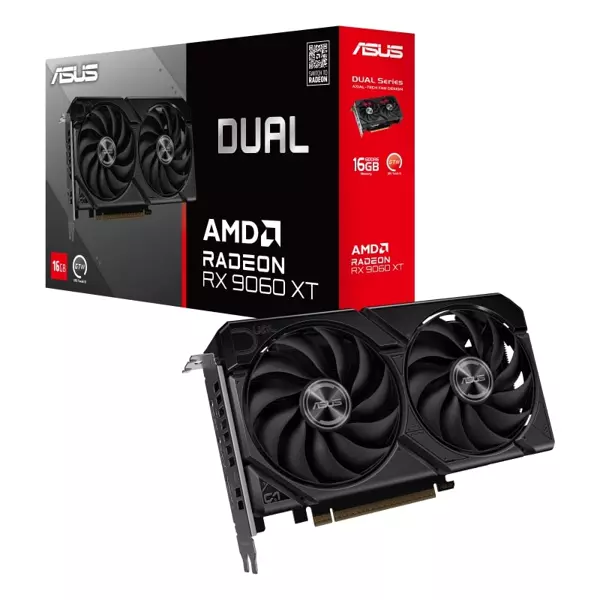 ASUS DUAL AMD Radeon RX 9060XT 16GB DUAL-RX9060XT-16G GDDR6 128Bit DX12 Gaming (Oyuncu) Ekran Kartı - Image 1