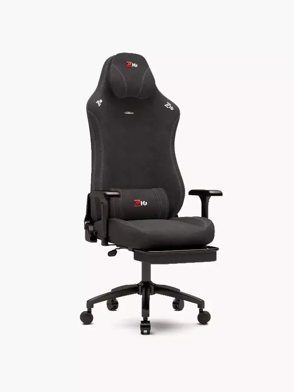 Zio Gaming Valor 1590B1110 Ayak Uzatmalı Profesyonel Oyuncu Koltuğu - Antrasit (Jet Black) Kumaş - Image 1