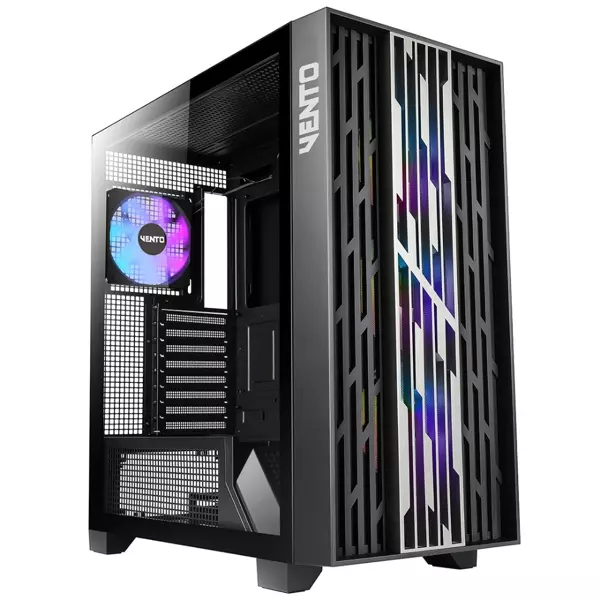 VENTO VG4252L FSP 1000W GEN5 4x120mm ARGB Fan Temperli Cam USB 3.0 E-ATX Gaming (Oyuncu) Kasa - Image 1