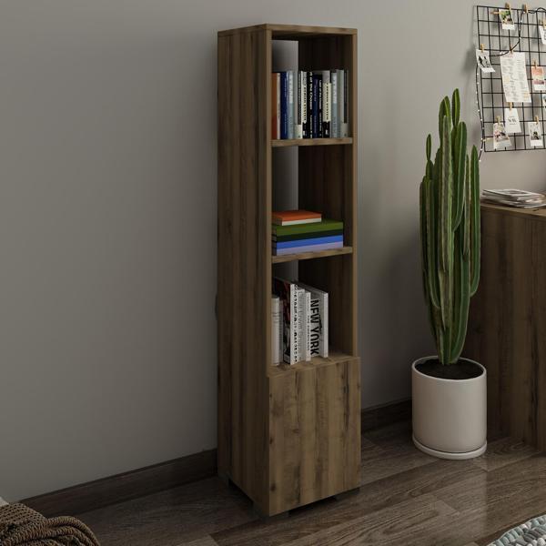 Kuzey 4 Raflı, Kapaklı Minimal Kitaplık - Image 1