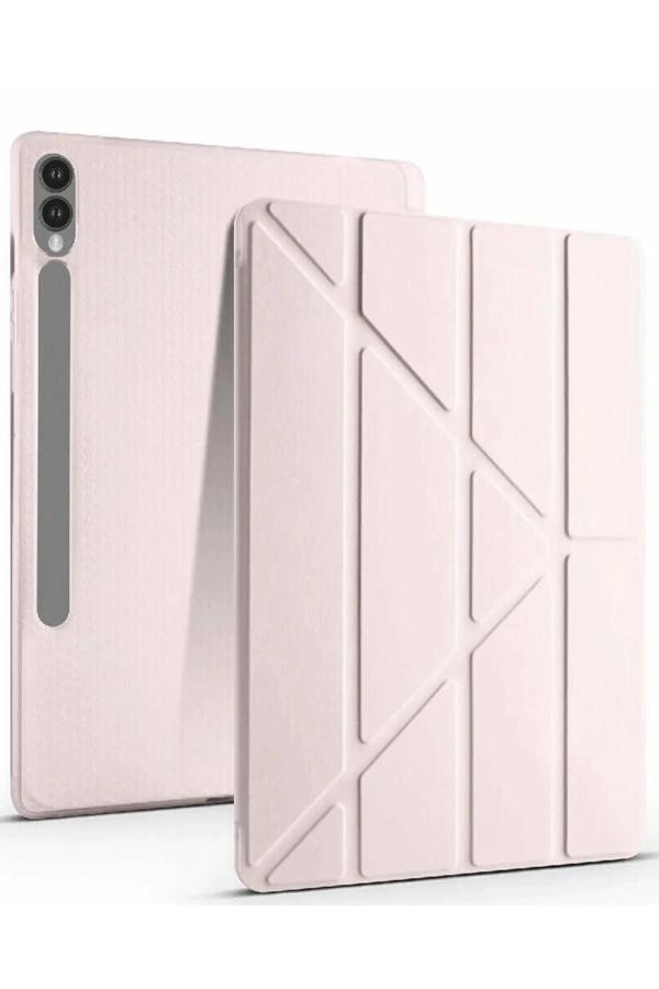 Samsung Galaxy X610 Tab S9 FE Plus 12.4 Kılıf Kalemlikli Mars Tablet Kılıfı - Rose Gold - Image 1