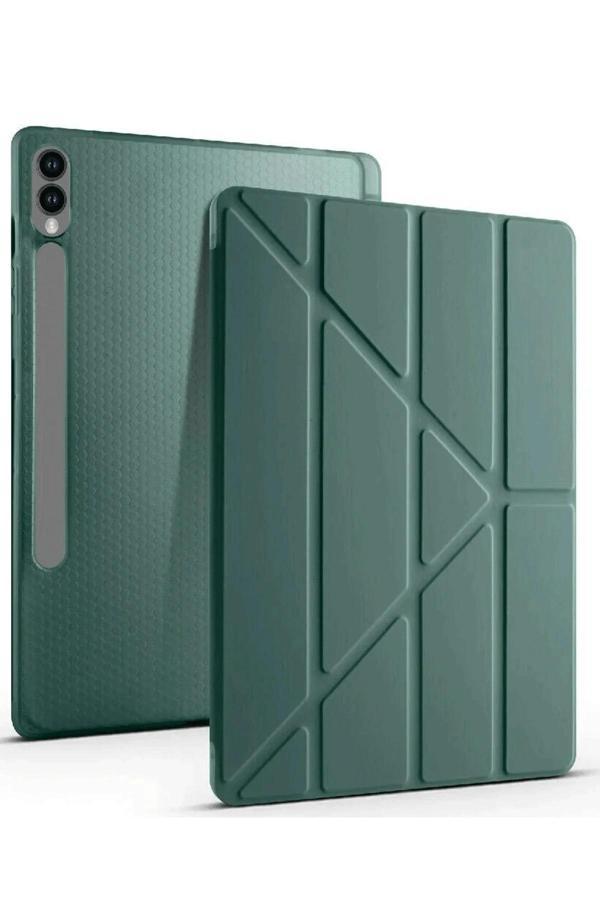 Samsung Galaxy X610 Tab S9 FE Plus 12.4 Kılıf Kalemlikli Mars Tablet Kılıfı - Koyu Yeşil - Image 1