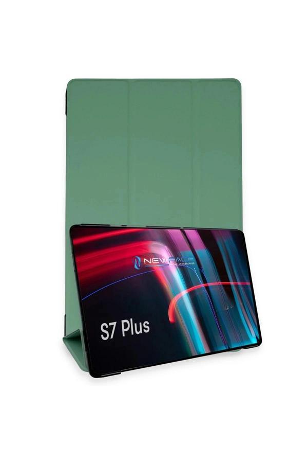 Samsung Galaxy T970 Tab S7 Plus 12.4 Kılıf Tablet Smart Kılıf - Koyu Yeşil - Image 1
