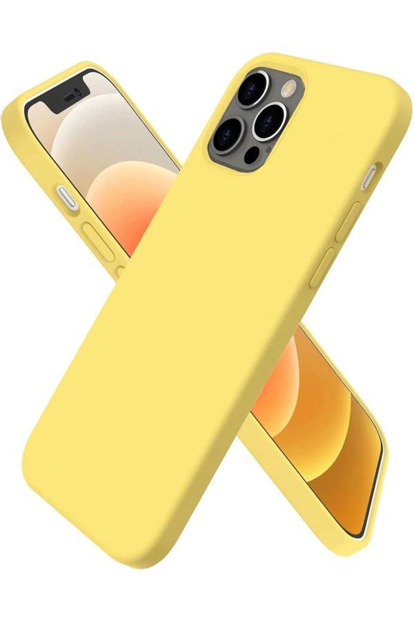 iPhone 12 Pro Kılıf First Silikon - Sarı - Image 1
