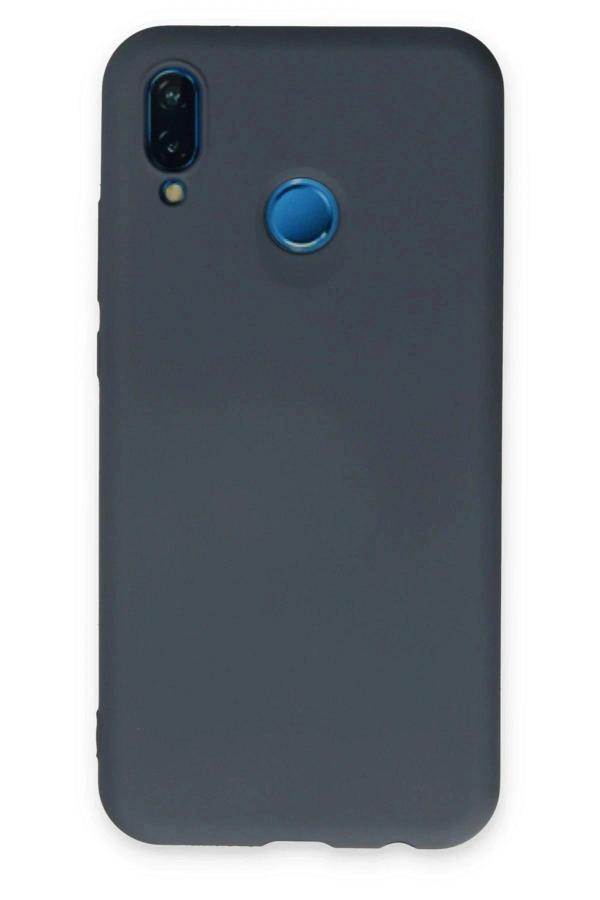 Huawei P20 Lite Kılıf Nano içi Kadife Silikon - Gri - Image 1