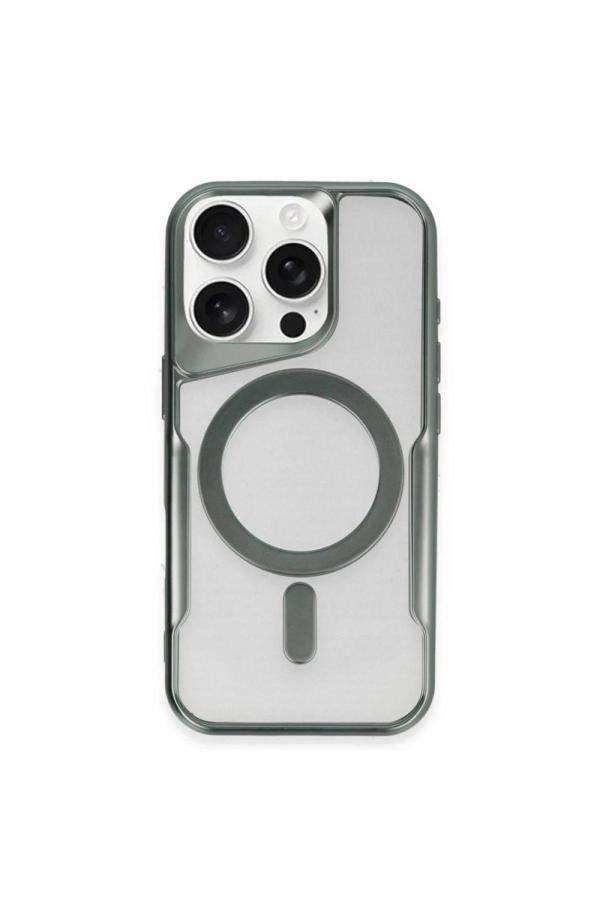 iPhone 12 Kılıf Boyi Magsafe Silikon Kapak - Yeşil - Image 1