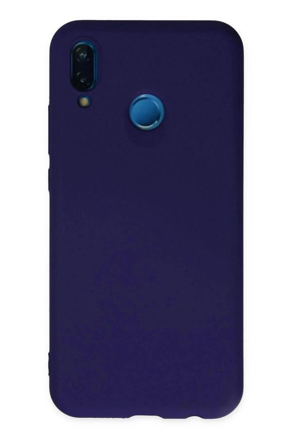 Huawei P20 Lite Kılıf Nano içi Kadife Silikon - Mor - Image 1