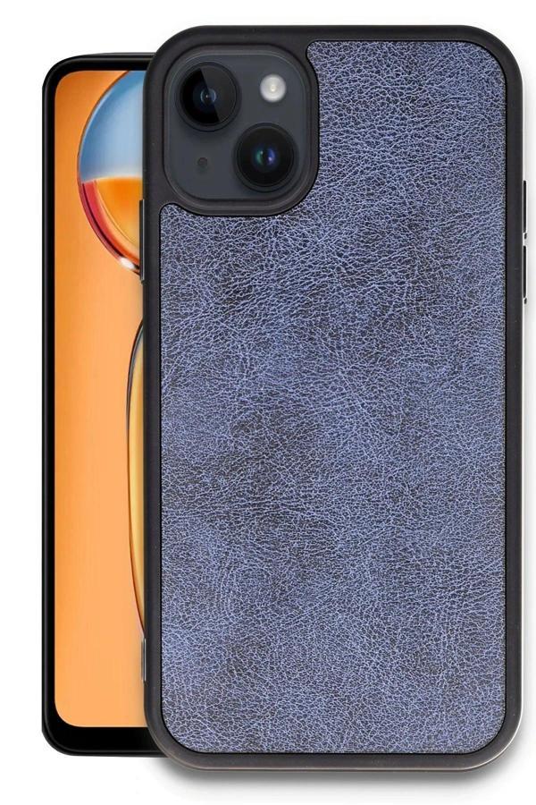 iPhone 15 Kılıf Aras Deri Kapak - Lacivert - Image 1