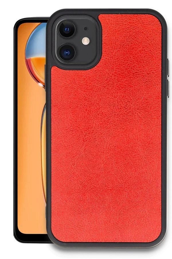 iPhone 11 Kılıf Aras Deri Kapak - Kırmızı - Image 1