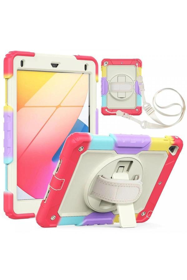 iPad 5 Air 9.7 Kılıf Tablet Rainbow Kapak - Kırmızı - Image 1