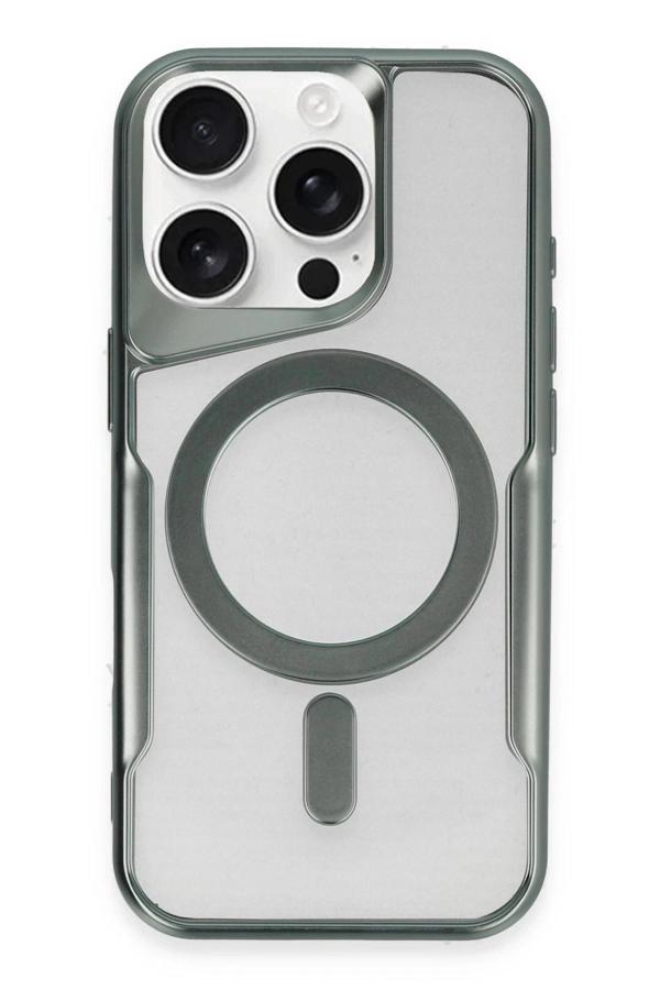 iPhone 16 Pro Max Kılıf Boyi Magsafe Silikon Kapak - Yeşil - Image 1