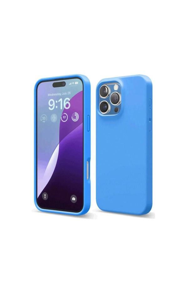 iPhone 16 Pro Max Kılıf First Silikon - Mavi - Image 1