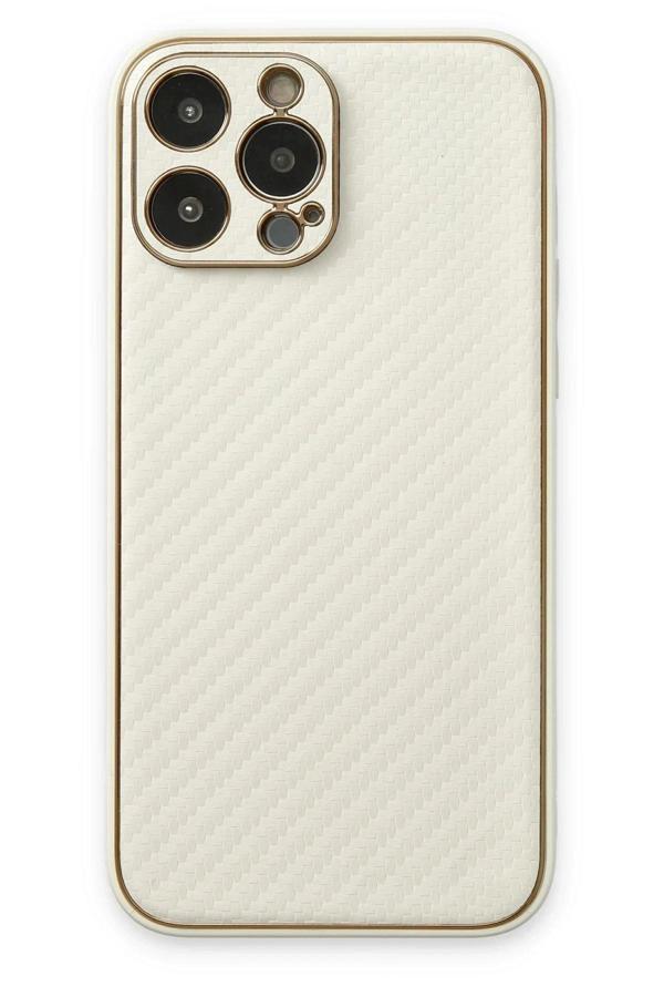 iPhone 13 Pro Kılıf Coco Karbon Silikon - Beyaz - Image 1