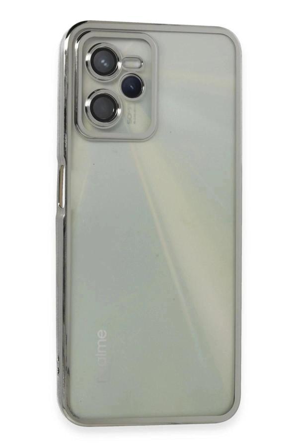 Realme C35 Kılıf Razer Lensli Silikon - Gümüş - Image 1