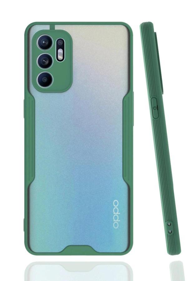 Oppo Reno 6 Kılıf Platin Silikon - Yeşil - Image 1