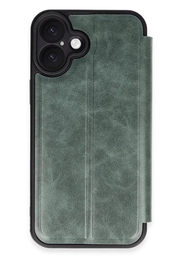 iPhone 16 Kılıf Flip Cover - Koyu Yeşil - Image 1