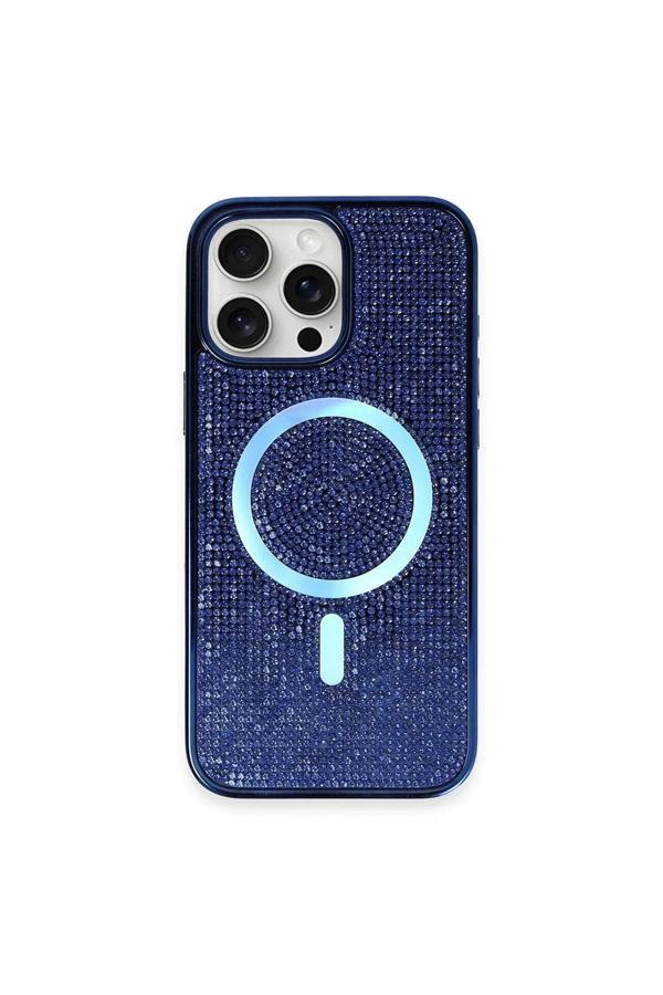 iPhone 16 Pro Kılıf Diamond Magsafe Kapak - Lacivert - Image 1