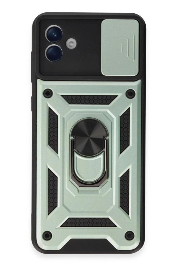 Samsung Galaxy A04E Kılıf Pars Lens Yüzüklü Silikon - Yeşil - Image 1