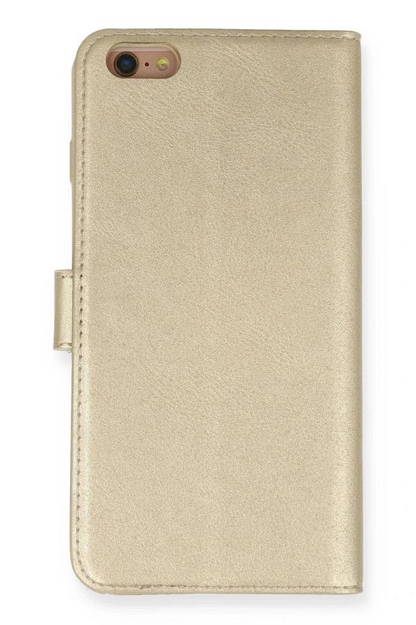 iPhone 6 Plus Kılıf Trend S Plus Kapaklı Kılıf - Gold - Image 1