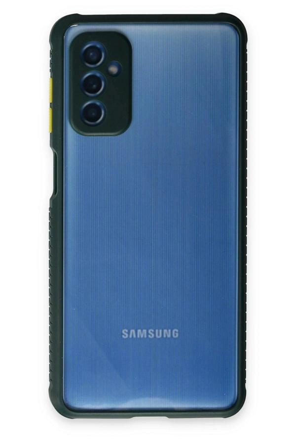 Samsung Galaxy M52 5G Kılıf Miami Şeffaf Silikon - Koyu Yeşil - Image 1