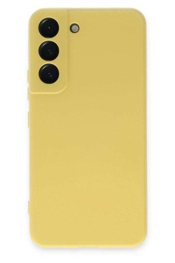 Samsung Galaxy S22 Kılıf Nano içi Kadife Silikon - Sarı - Image 1