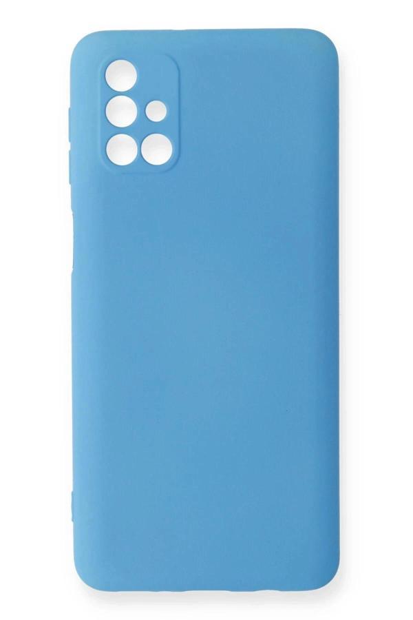 Samsung Galaxy M31S Kılıf Nano içi Kadife Silikon - Mavi - Image 1